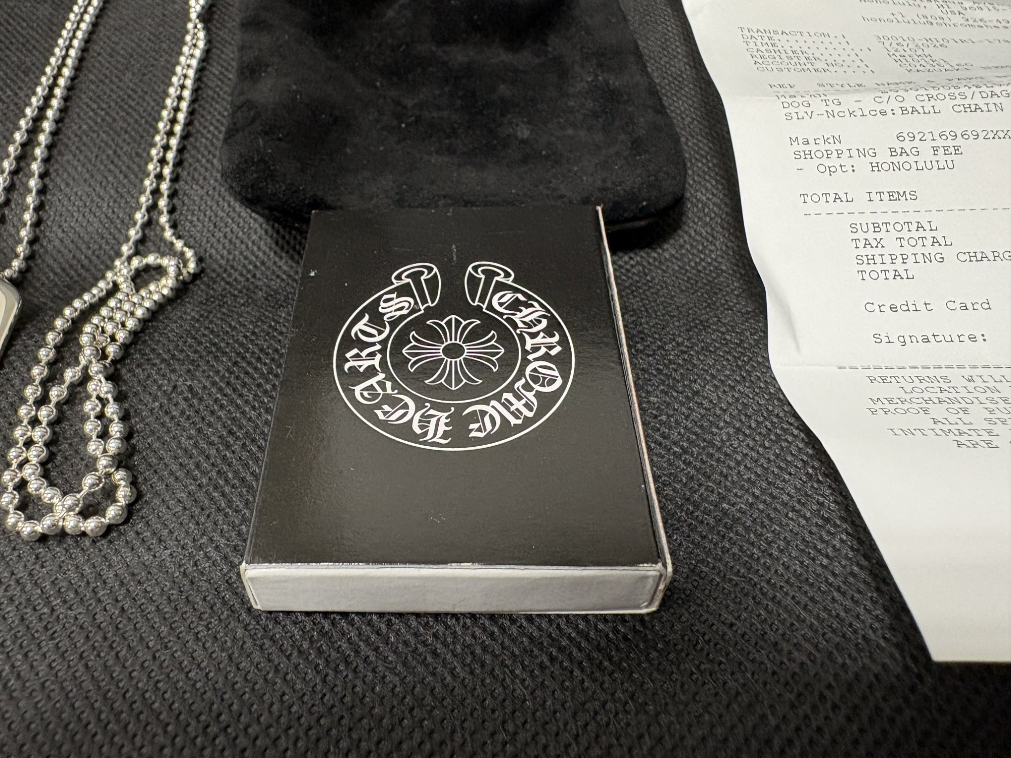 CHROME HEARTS カットアウトクロス ラージ ドッグタグ ボールチェーン