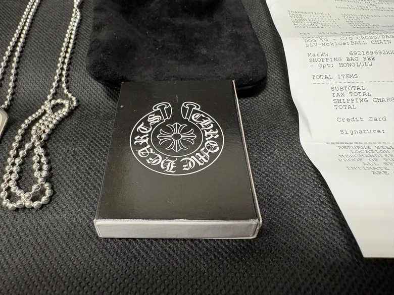 BACKLASH×junuezono クロスドッグタグ+ボールチェーン CHROME HEARTS カットアウトクロス ラージ ドッグタグ ボールチェーン